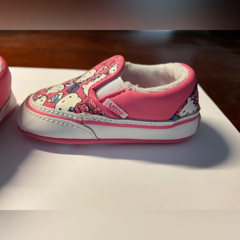 Vans Hello Kitty Pink and White Baby Walker Shoes